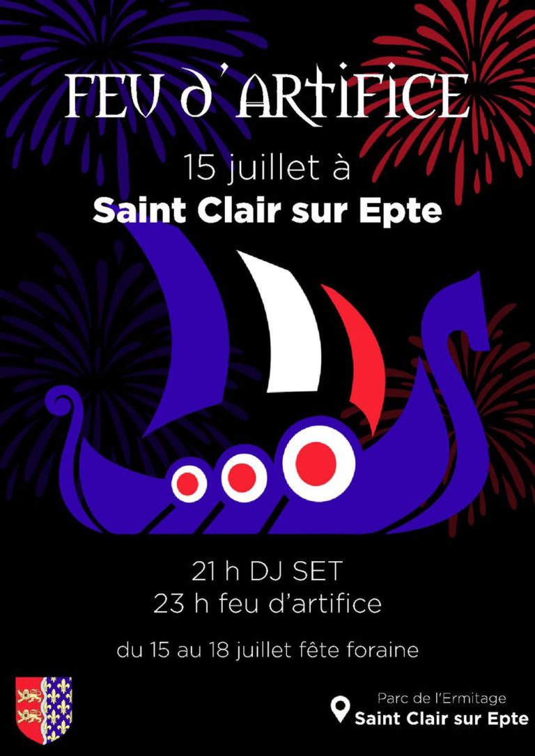 Affiche feu d'artifice 2022 Saint Clair sur Epte